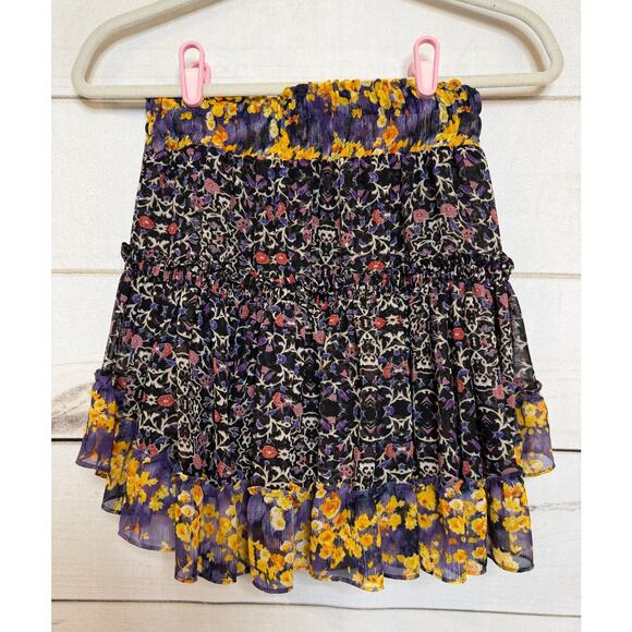 Misa Los Angeles Skirt Sz XS Ruffled Stretch Tiered Boho Chic - Picture 2 of 6